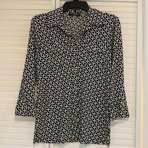 Karl lagerfeld black white chain print top